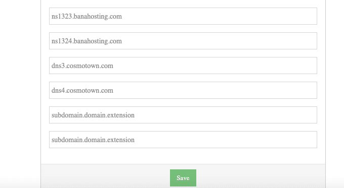 nameserver cosmotown
